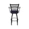 Holland Bar Stool Co Jackie with Arms 36 in. Swivel Bar Stool with Black Wrinkle Finish and Canter Twilight Seat 415 - alternate 10